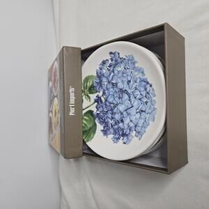 Pier 1 Imports Appetizer Plates Floral Design Ironstone Set of 4 in Box